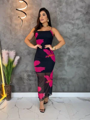 Vestido Tule Longo